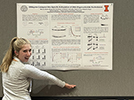 Maria exuberantly presenting her poster at the ACS Midwest/Great Lakes Regional Meeting in St. Louis, October 2023